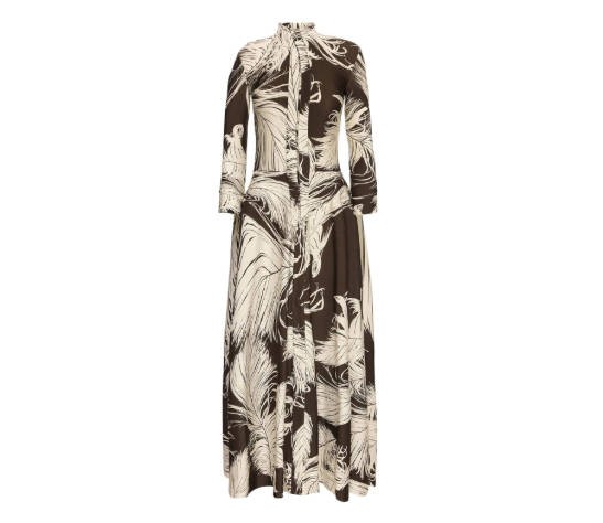 Oscar de la Renta Feather Jersey Dress